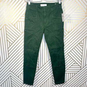 Anthropologie Cadet Slim Utility Pants Skinny Leg Cotton Stretch‎ Green Size 26